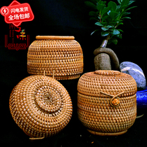 Vietnam new rattan small barrel Puer tea 100g cake packaging box gift box wake tea box