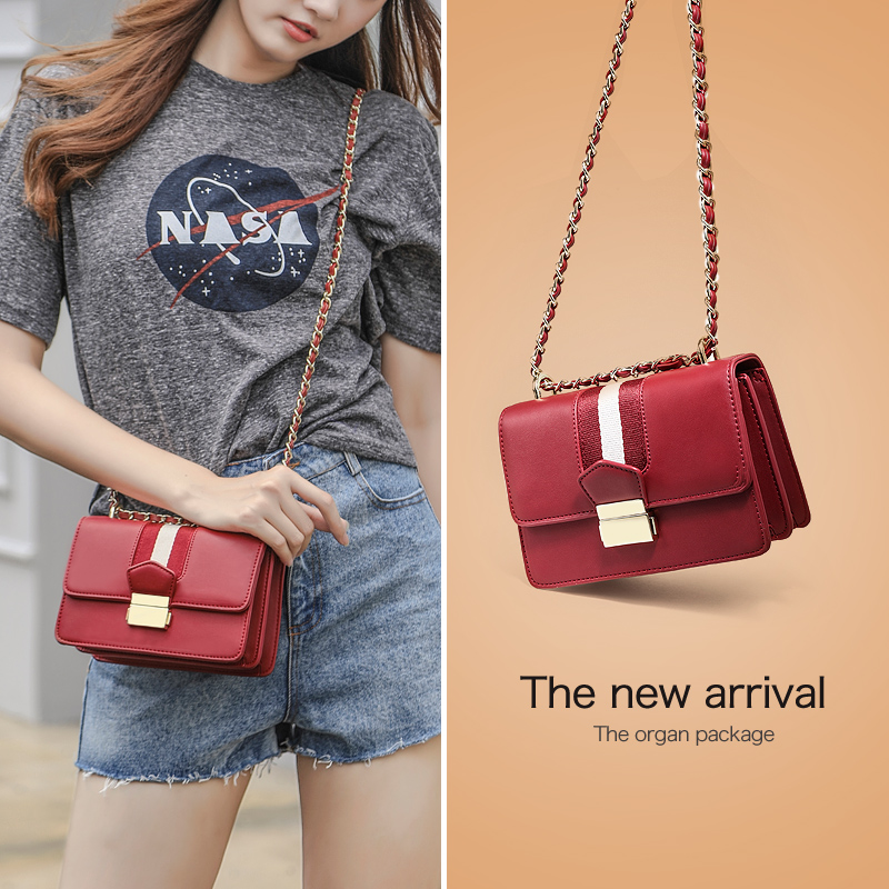 Net Red Bag 2019 New Fashion Ins Women's Bag Korean Edition Baitao Autumn Korean Edition One Shoulder Slant Bag Chain Small