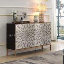 Postmodern entrance cabinet Light luxury wind home shoe cabinet American dining side cabinet Simple living room foyer partition decoration cabinet