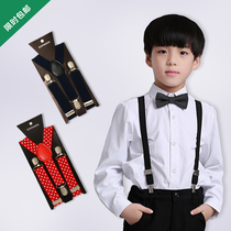 Korean version of childrens straps clip Children Baby suspenders for boys and girls with pants clip elastic straps pants Black