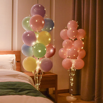 Childrens birthday decoration scene arrangement party girl luminous balloon female treasure column ground floating background wall decoration