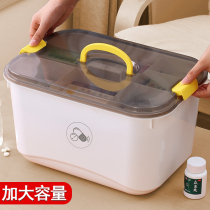 Household medicine box Large capacity family pack portable emergency medical box Small medicine box storage box Medicine storage box