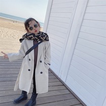 Girls coat windbreaker coat long autumn and winter 2022 new Korean version of children's coat foreign tide 150