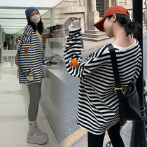 Pregnant Woman Spring Clothing Online Red Suit Fashion Out of 2022 New Loose Tide Moms Long Sleeve Blouse Women Spring Autumn Season