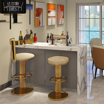 Nordic bar chair Bar chair Light luxury fashion bar chair Bar stool lifting rotating backrest high stool Net celebrity bar stool