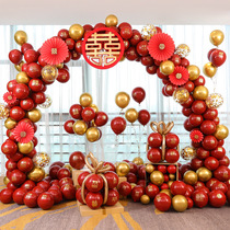 Net red wedding balloon arch wedding door decoration wedding wedding room layout supplies column Arch Road lead KT board