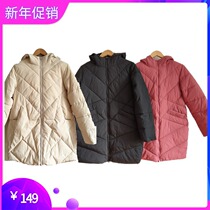 Double star hooded women's mid-length cotton-padded jacket leisure warm windproof winter sports student cotton-padded clothes
