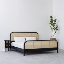 Southeast Asian style solid wood bed rattan double bed B & B Hotel 1 8 m Vine bed Nordic designer furniture
