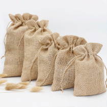 Burlap bag corset pocket small cloth bag drawstring pocket pocket pocket small rice bag packaging sack dry goods storage