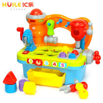 Huile early education educational toy 907 multifunctional electric tool table combination childrens storage box building blocks 1-3 years old