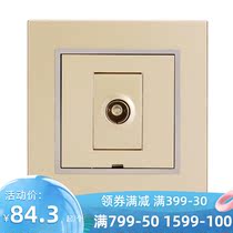 TJ TJ sky switch Deqi series socket One TV antenna socket Champagne gold coffee gold custom