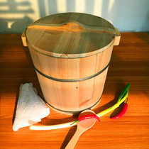 Cedar steamed rice wooden bucket steamer Household wooden bucket steamed rice bucket Large size rice sushi tool Commercial rice steamer