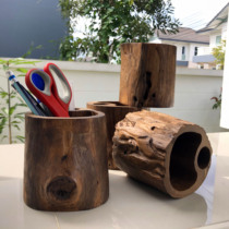 Thailand home accessories ornaments creative pen holder solid wood desktop storage box simple style office Southeast Asian style