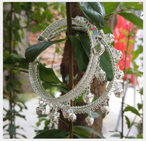 Miao silver bracelet multi Bell bracelet Miao silver folk dance performance open bracelet female