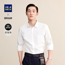 HLA Hailan Home Micro-bomb series mens long sleeve dress shirt 21 autumn business white shirt mens autumn and winter