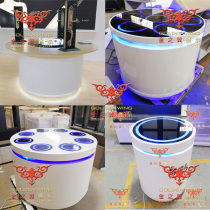 Round wood paint smart fingerprint lock display cabinet glass glowing display stand Zhongdao air purifier Booth