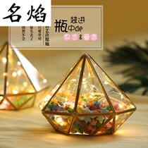 Creative folding note Lucky star tube Luminous folding star color paper handmade diy color wishing glass bottle