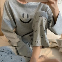 Pajamas womens spring and autumn long-sleeved trousers suit Japanese ins wind can be worn outside casual loose home clothes autumn suit