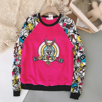 C1 cartoon cute raglan sleeves ladies coral velvet home tops warm casual comfort winter pajamas