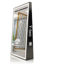 (Customized) hairdressing shop mirror table floor-to-ceiling hair cutting perm mirror barber shop net red hair salon special double-sided with light