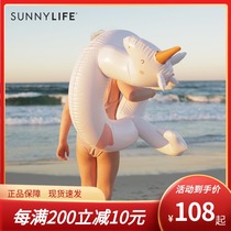 Sunnylife Australian children swimming ring PVC inflatable cartoon boys and girls swimming ring 3-6 years old flamingo