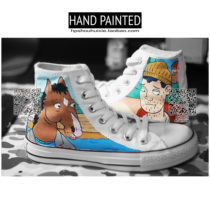 HP hand-painted shoes custom bojkma man new couple graffiti casual personality tide flat bottom High Low canvas shoes