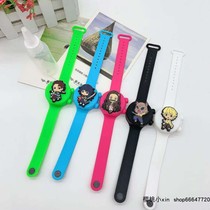 Cartoon anime peripheral ghost knife watch hand sanitizer silicone pump portable hand sanitizer bracelet childrens hand phenotype