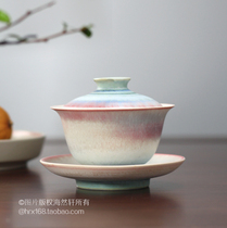 Chaozhou Ceramic Gongfu Tea Artisanal Kiln Changing Cover Bowl 3-only Bowl Tea Bowl single Cong Tea Bowl Small Number