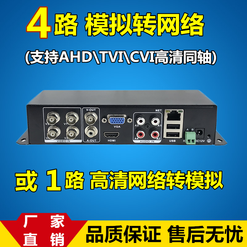Four Channel Analog Camera to Network Converter Coaxial to Digital Monitoring Video Encoder 1 Decoder
