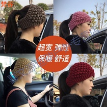 Wide hair belt knitted warm headgear autumn and winter hand knitted hat flower month head scarf hair cover hair hoop female