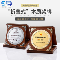 The medal is determined to be made of metal wood authorized plate dealer award medal honorary plaque authorization letter honor discharge medal