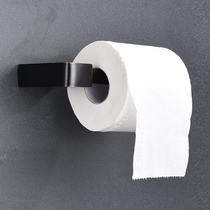 Modern simple all copper black antique toilet toilet paper holder suction wall hanging paper Rod home hotel perforated paper towel Rod