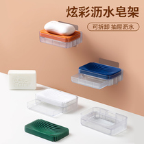 Soap box shelf Drain toilet creative punch-free shelf Household suction cup Wall-mounted soap box with lid