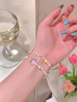 Star color string pearl bracelet female Xia in small design simple hundred and handrope student girl girl handdress