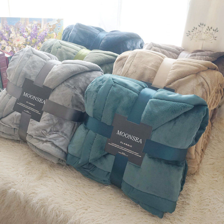Thickened plus double-layered warm frankince blanket blanket blanket coral velvet autumn winter blanket mattress