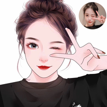 Portrait customization live-action photo hand-painted manga portrait anime couple drawing micro-realistic hand-painted avatar customization