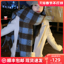Viney scarf womens winter 2022 new Korean version of warm thickened scarf mens all-match fashionable plush shawl trend