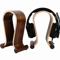  Bluetooth solid wood walnut headset pylons U-shaped head-mounted wireless headset display stand Headset protective cover rack