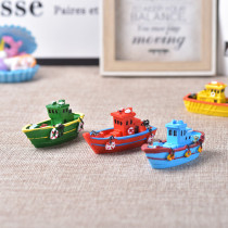 Fish tank Landscaping Micro Landscape Cloth View Mercy Mediterranean Painted Resin Fishing Boat Model Home Childrens Book House Decoration