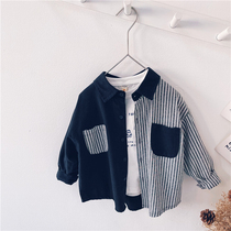 Xiao Jies childrens clothes boy Spring loaded with new foreign air 2022 Childrens shirt striped baby lining Han version of children