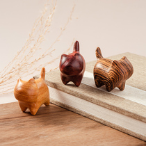 Tsundere Cat Sandalwood Cute Cartoon Ornament Creative Personality Text Play Handle Pieces Indoor Home Decoration