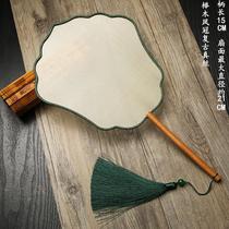 Silk Quality Palace Fan Cooked Juan Fan Stroke round painting Black Honolulu Embroidered Blank Calligraphy Hand-painted Group of Alum Juan wood