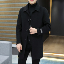 2021 Winter men double-sided cashmere coat medium long light luxury thick down liner warm lapel coat