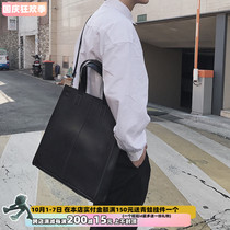 KAFKAsSHOP simple rectangular men and women couples pu leather portable cross shoulder bag Han Chao personality street shot