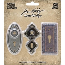Tim Holtz album Card Handbook metal accessories retro keyhole (large) TH93678