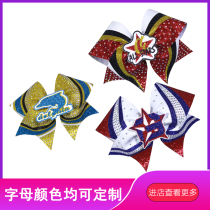 Custom cheerleading headdress flower ball cheerleading head flower campus big bow childrens womens hair accessory hair string