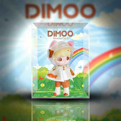 taobao agent [Can't move] Popmart Bubble Mart DIMOO Rainwear Kitter Move BJD Tide Display Box