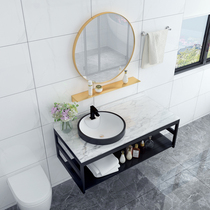 Toilet home hanging wall wash basin small apartment marble washbasin cabinet combination balcony wash basin