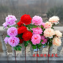 Special Price Emulation 3 Heads 5 Heads Large Peony Flowers Landing Living-room Indoor Plastic Silk Flowers Fake Flower Arch Decoration Floral Art.