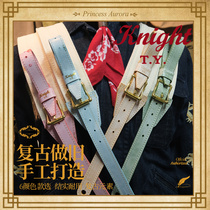 Qicai Knight T Y American retro handmade guitar strap widening weight loss electric bass leather strap